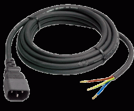 Kabel 1,5m s drátky a IEC konektorem (male)